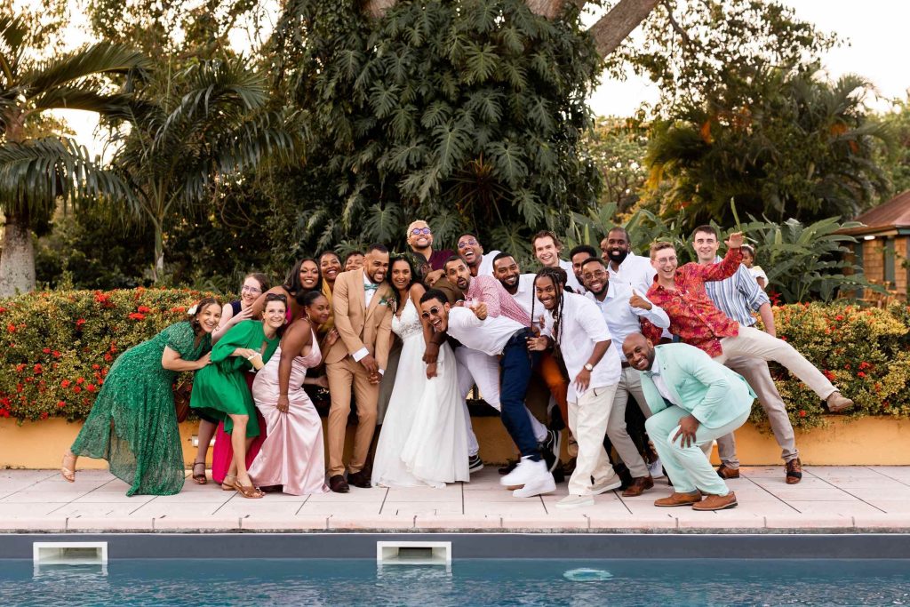 Photo de groupe en mariage en Guadeloupe