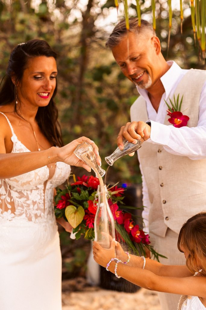 Mariage intimiste en Guadeloupe, cérémonie laïque sur la plage